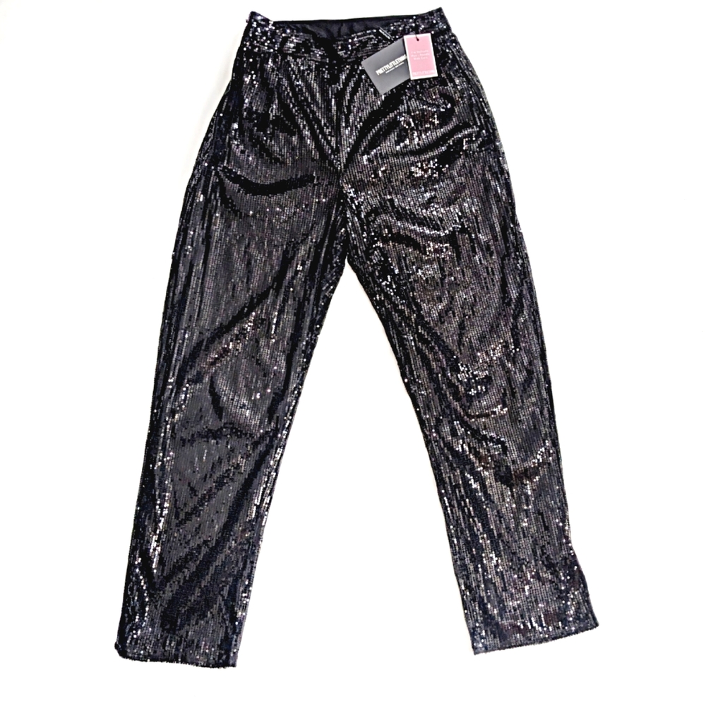 Pretty Little Thing High Waisted Straight leg Sequin Pants